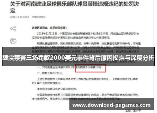 魏震禁赛三场罚款2000美元事件背后原因揭露与深度分析